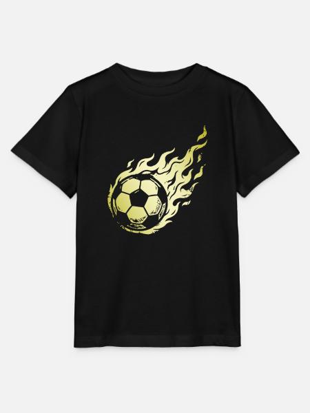 Brennender Fußball Flammen Gold - Stanley/Stella Kinder T-Shirt MINI CREATOR - Schwarz
