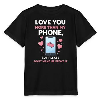 Smartphone drôle Téléphone portable Réseaux sociaux - T-shirt bio MINI CREATOR Stanley/Stella Enfant - noir - Devant - Mikhail (115cm)