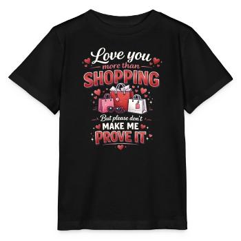 Folie de shopping drôle Thérapie du shopping Humour acheteur - T-shirt bio MINI CREATOR Stanley/Stella Enfant - noir - Devant - Mikhail (115cm)
