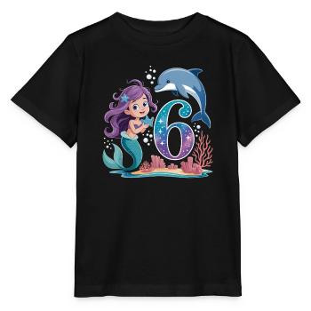 6e anniversaire de la sirène 6 ans - T-shirt bio MINI CREATOR Stanley/Stella Enfant - noir - Devant - Mikhail (115cm)