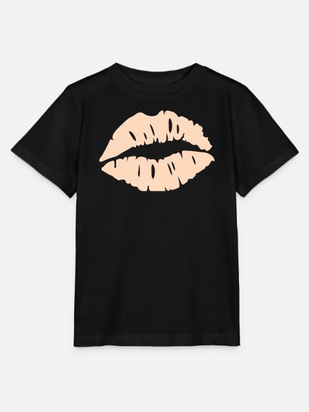 Lippen Silhouette - Stanley/Stella Kinder T-Shirt MINI CREATOR - Schwarz