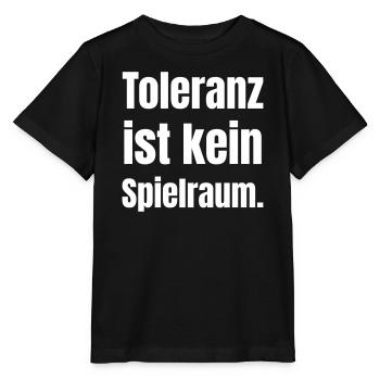 Toleranz ist kein Spielraum - Stanley/Stella Kinder T-Shirt MINI CREATOR  - Schwarz - Vorne - Mikhail (115cm)