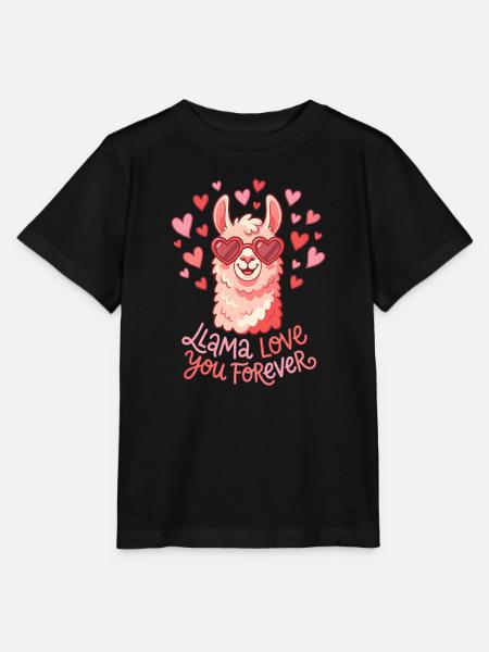 Llama Love You Forever Süßes Alpaka-Tier - Stanley/Stella Kinder T-Shirt MINI CREATOR  - Schwarz