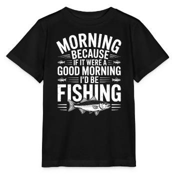 Motto des Morgenfischens - Stanley/Stella Kinder T-Shirt MINI CREATOR  - Schwarz - Vorne - Mikhail (115cm)