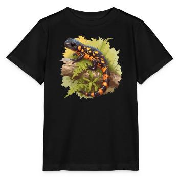 Fire Salamander Salamander - Stanley/Stella MINI CREATOR Kids’ T-Shirt - black - Front - Mikhail (115cm)