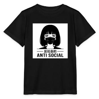 Antisoziales Japanisches Vaporwave Anime Mädchen - Stanley/Stella Kinder T-Shirt MINI CREATOR  - Schwarz - Vorne - Mikhail (115cm)