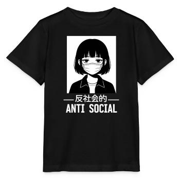 Antisoziales Japanisches Vaporwave Anime Mädchen - Stanley/Stella Kinder T-Shirt MINI CREATOR  - Schwarz - Vorne - Mikhail (115cm)