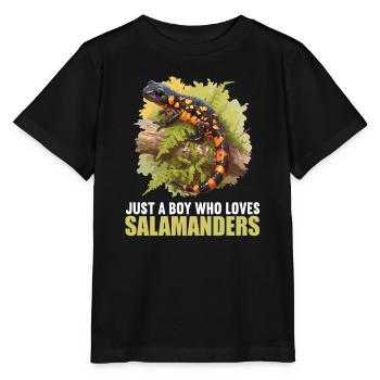 Fire Salamander Salamander - Stanley/Stella MINI CREATOR Kids’ T-Shirt - black - Front - Mikhail (115cm)