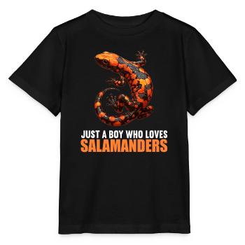 Fire Salamander Salamander - Stanley/Stella MINI CREATOR Kids’ T-Shirt - black - Front - Mikhail (115cm)