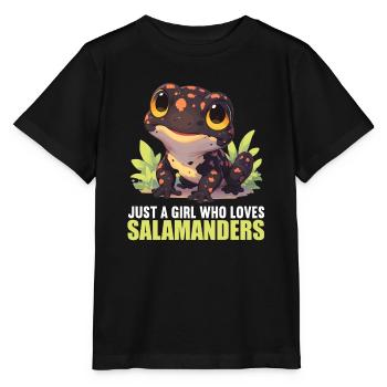 Fire Salamander Salamander - Stanley/Stella MINI CREATOR Kids’ T-Shirt - black - Front - Mikhail (115cm)