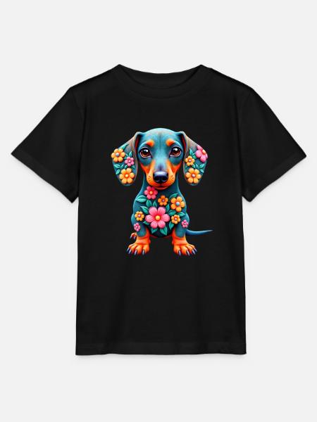 Dackel Dachshund Tekel - Stanley/Stella Kinder T-Shirt MINI CREATOR  - Schwarz