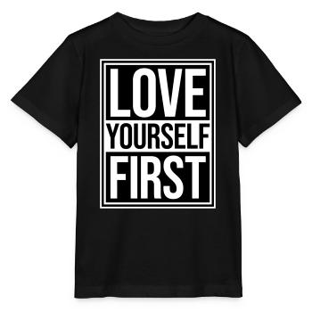 Love Yourself First Self-Love Self-Care - Stanley/Stella MINI CREATOR Kids’ T-Shirt - black - Front - Mikhail (115cm)