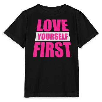 Love Yourself First Self-Love Self-Care - Stanley/Stella MINI CREATOR Kids’ T-Shirt - black - Front - Mikhail (115cm)