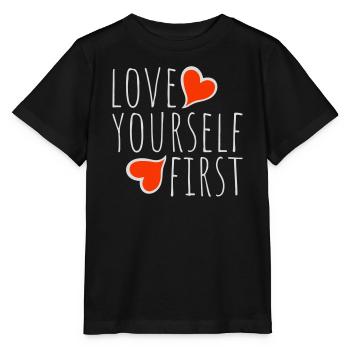 Love Yourself First Self-Love Self-Care - Stanley/Stella MINI CREATOR Kids’ T-Shirt - black - Front - Mikhail (115cm)