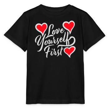 Love Yourself First Self-Love Self-Care - Stanley/Stella MINI CREATOR Kids’ T-Shirt - black - Front - Mikhail (115cm)