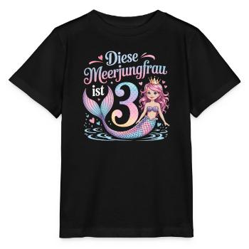 Diese Meerjungfrau Ist 3 Mädchen 3. Geburtstag - Stanley/Stella Kinder T-Shirt MINI CREATOR  - Schwarz - Vorne - Mikhail (115cm)