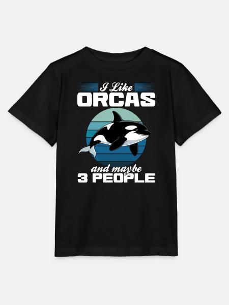 Funny Orca - Stanley/Stella Kinder T-Shirt MINI CREATOR  - Schwarz