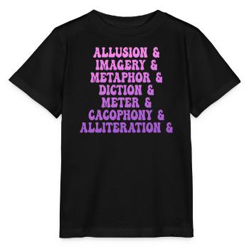 Literary Devices Montage - Stanley/Stella MINI CREATOR Kids’ T-Shirt - black - Front - Mikhail (115cm)