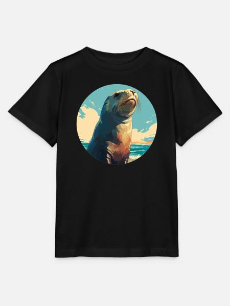 Seelöwen Seelöwe - Stanley/Stella Kinder T-Shirt MINI CREATOR  - Schwarz