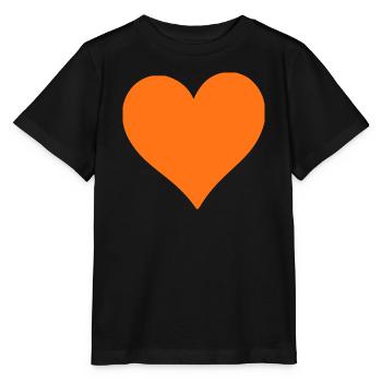 orangenes Herz orangen Geschenk  - Stanley/Stella Kinder T-Shirt MINI CREATOR  - Schwarz - Vorne - Mikhail (115cm)