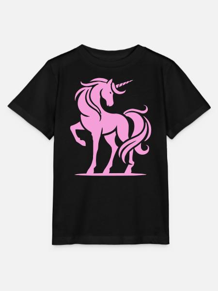 Rosa Einhorn-Silhouette - Stanley/Stella Kinder T-Shirt MINI CREATOR - Schwarz