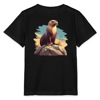 Sea Lions Sea Lion - Stanley/Stella MINI CREATOR Kids’ T-Shirt - black - Front - Mikhail (115cm)