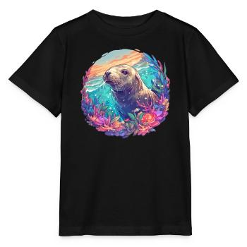 Sea Lions Sea Lion - Stanley/Stella MINI CREATOR Kids’ T-Shirt - black - Front - Mikhail (115cm)