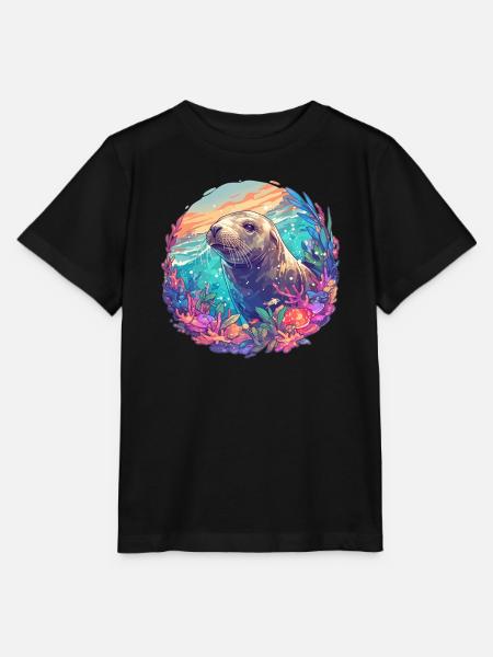 Seelöwen Seelöwe - Stanley/Stella Kinder T-Shirt MINI CREATOR - Schwarz