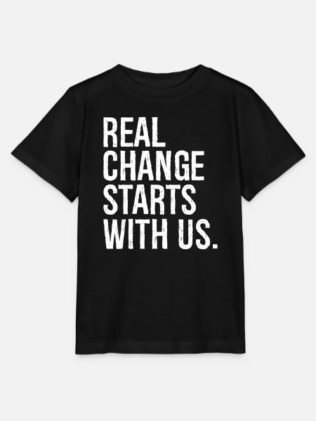 Echte Veränderung beginnt bei uns - Stanley/Stella Kinder T-Shirt MINI CREATOR - Schwarz
