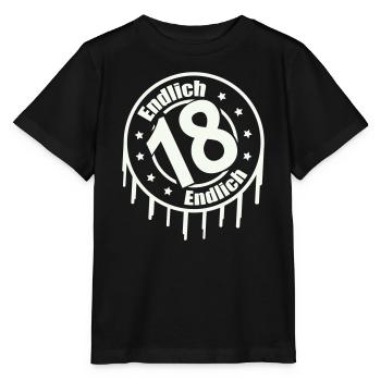 Endlich 18 - Stanley/Stella Kinder T-Shirt MINI CREATOR  - Schwarz - Vorne - Mikhail (115cm)