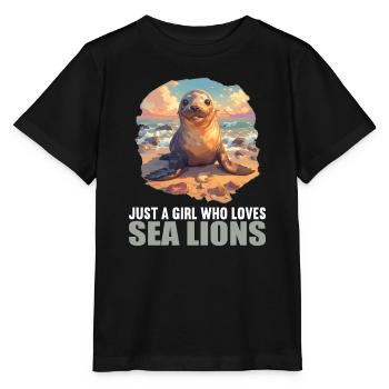 Sea Lions Sea Lion - Stanley/Stella MINI CREATOR Kids’ T-Shirt - black - Front - Mikhail (115cm)