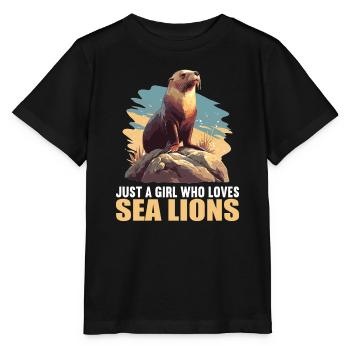 Sea Lions Sea Lion - Stanley/Stella MINI CREATOR Kids’ T-Shirt - black - Front - Mikhail (115cm)