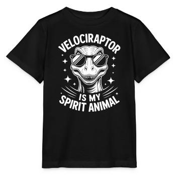 Vélociraptor dit un don drôle de vélociraptor - T-shirt bio MINI CREATOR Stanley/Stella Enfant - noir - Devant - Mikhail (115cm)