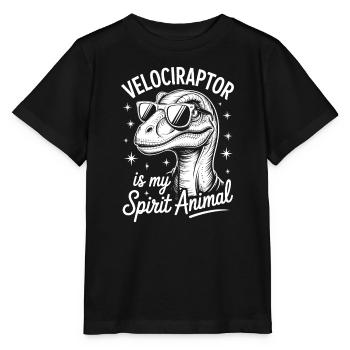 Vélociraptor dit un don drôle de vélociraptor - T-shirt bio MINI CREATOR Stanley/Stella Enfant - noir - Devant - Mikhail (115cm)