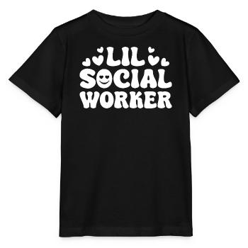 Social Worker Quote Lil Social Worker Social Work - Stanley/Stella Kinder T-Shirt MINI CREATOR  - Schwarz - Vorne - Mikhail (115cm)