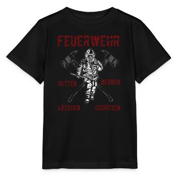 Protection de secours des pompiers - T-shirt bio MINI CREATOR Stanley/Stella Enfant - noir - Devant - Mikhail (115cm)
