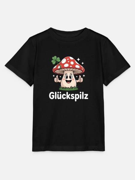 Glückspilz Lustiger Süßer Glückspilz Cartoon - Stanley/Stella Kinder T-Shirt MINI CREATOR - Schwarz