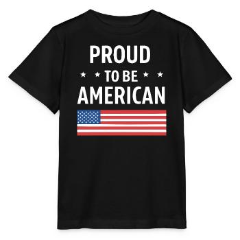 American Pride with US Flag - Stanley/Stella MINI CREATOR Kids’ T-Shirt - black - Front - Mikhail (115cm)
