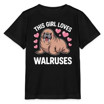 Walross Spruch Walrosse Lustiges Walross Geschenk  - Stanley/Stella Kinder T-Shirt MINI CREATOR  - Schwarz - Vorne - Mikhail (115cm)