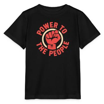 Macht dem Volk – Sozialistischer Antifa Tee - Stanley/Stella Kinder T-Shirt MINI CREATOR  - Schwarz - Vorne - Mikhail (115cm)