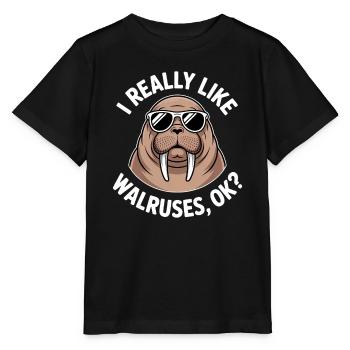 Walross Spruch Walrosse Lustiges Walross Geschenk  - Stanley/Stella Kinder T-Shirt MINI CREATOR  - Schwarz - Vorne - Mikhail (115cm)