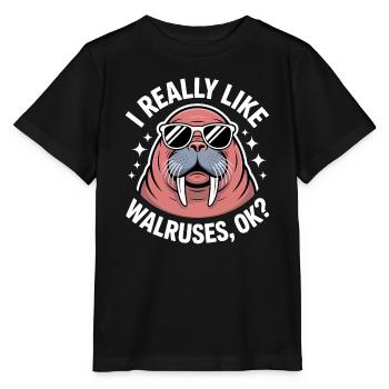 Walross Spruch Walrosse Lustiges Walross Geschenk  - Stanley/Stella Kinder T-Shirt MINI CREATOR  - Schwarz - Vorne - Mikhail (115cm)