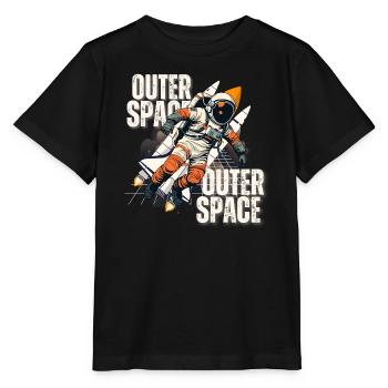 Astronaut in rocket jump - Stanley/Stella MINI CREATOR Kids’ T-Shirt - black - Front - Mikhail (115cm)
