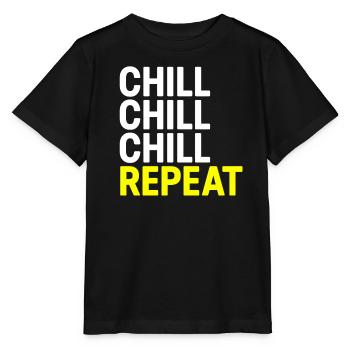 Chill Chill Chill Repeat - Stanley/Stella Kinder T-Shirt MINI CREATOR  - Schwarz - Vorne - Mikhail (115cm)