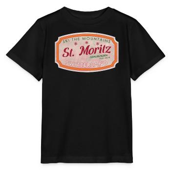Label de ski de montagne St Moritz - T-shirt bio MINI CREATOR Stanley/Stella Enfant - noir - Devant - Mikhail (115cm)