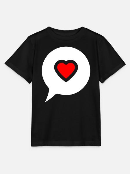 Herz Sprechblase Gefüllt - Stanley/Stella Kinder T-Shirt MINI CREATOR  - Schwarz