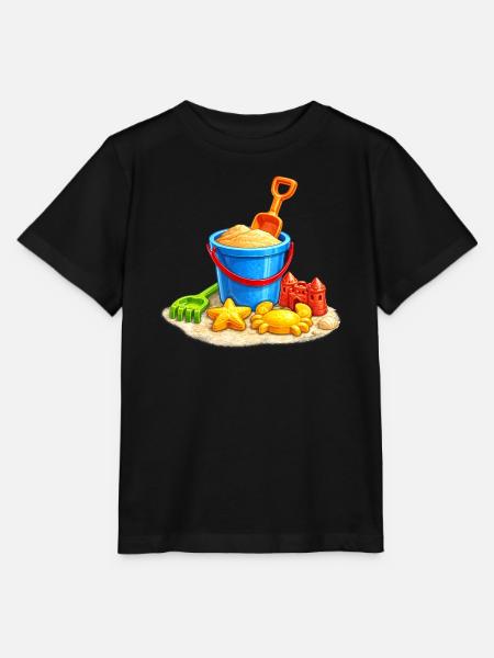 Strandspielzeug im Sand am Meer - Stanley/Stella Kinder T-Shirt MINI CREATOR - Schwarz