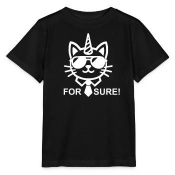 Chat-unicorn for sure - Stanley/Stella MINI CREATOR Kids’ T-Shirt - black - Front - Mikhail (115cm)