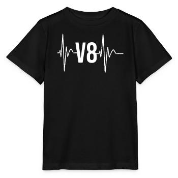 V8 Heartbeat Us Car Liebhbaber Motif - Stanley/Stella MINI CREATOR Kids’ T-Shirt - black - Front - Mikhail (115cm)
