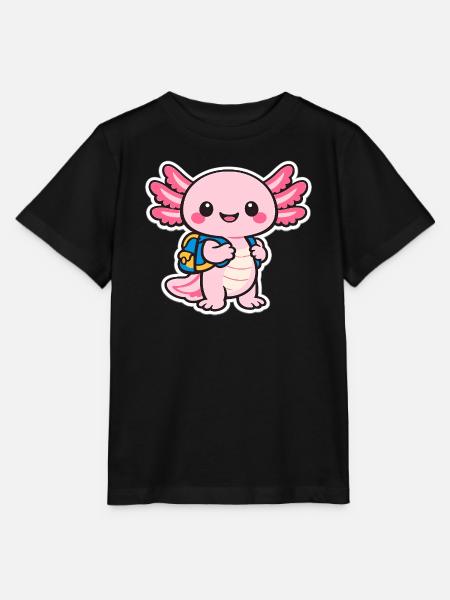 Kuscheliger axolotl - Stanley/Stella Kinder T-Shirt MINI CREATOR - Schwarz